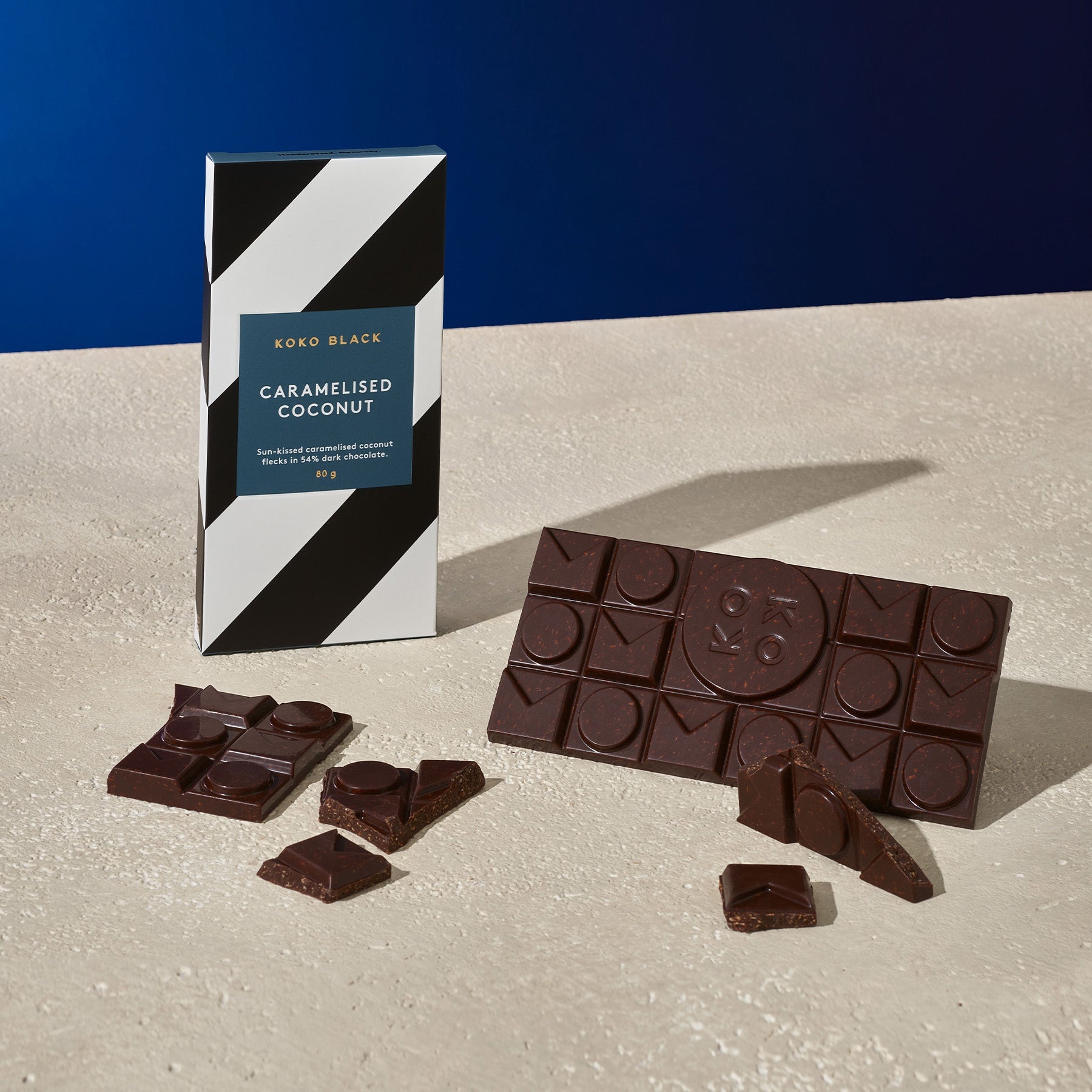 Caramelised Coconut 80g | Dark Chocolate Block