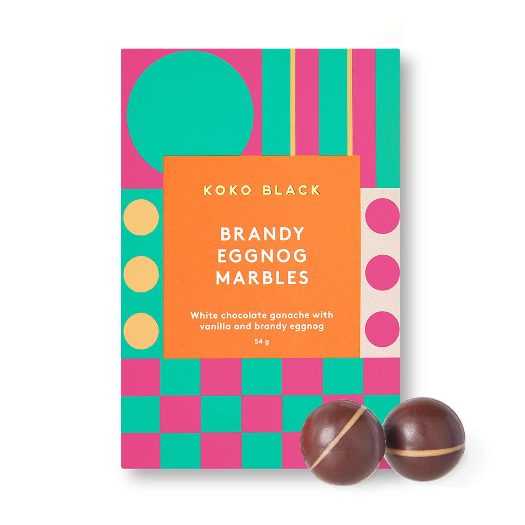 Brandy Eggnog Marbles | Dark Chocolate