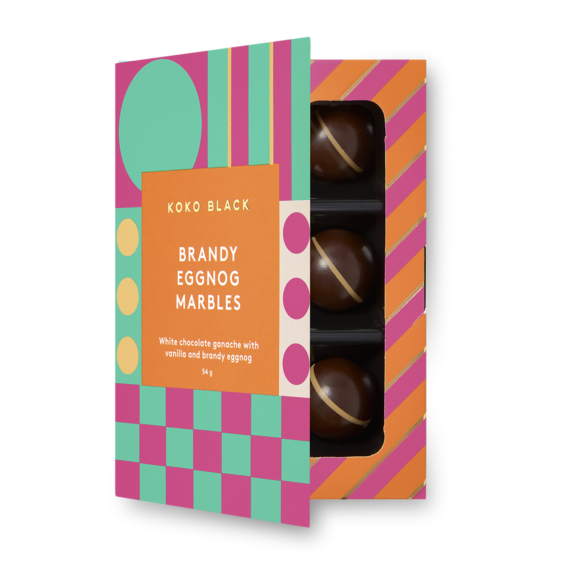 Brandy Eggnog Marbles | Dark Chocolate