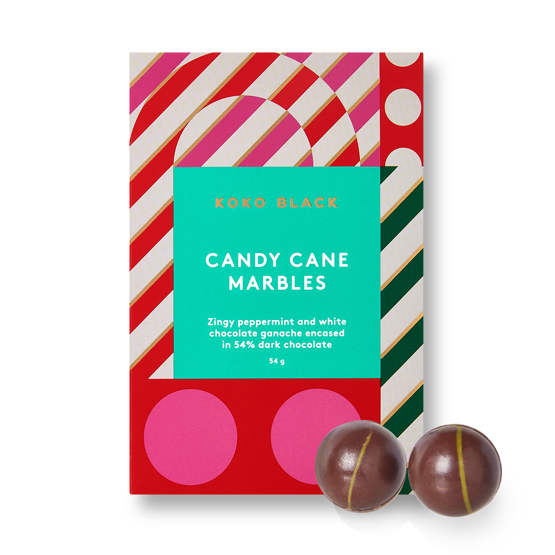 Candy Cane Marbles | Dark Chocolate