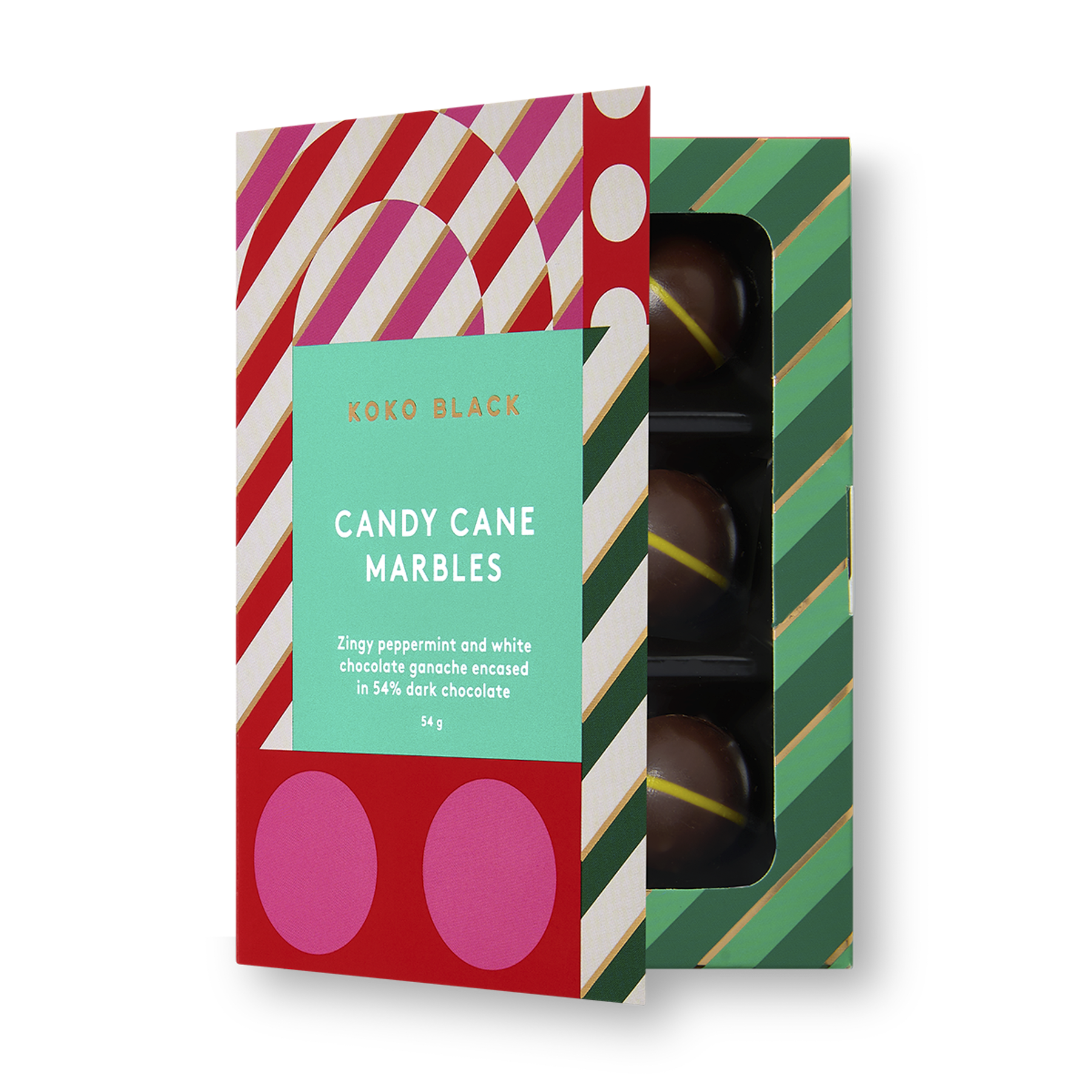 Candy Cane Marbles | Dark Chocolate