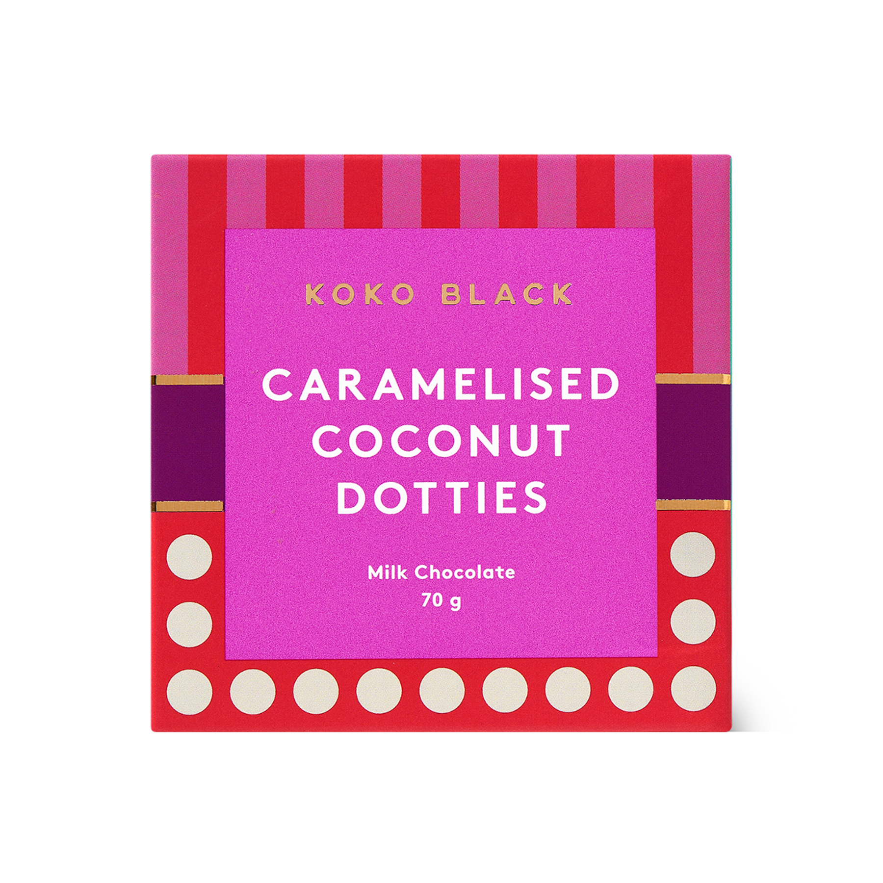 Caramelised Coconut Dotties Cube | Milk Chocolate