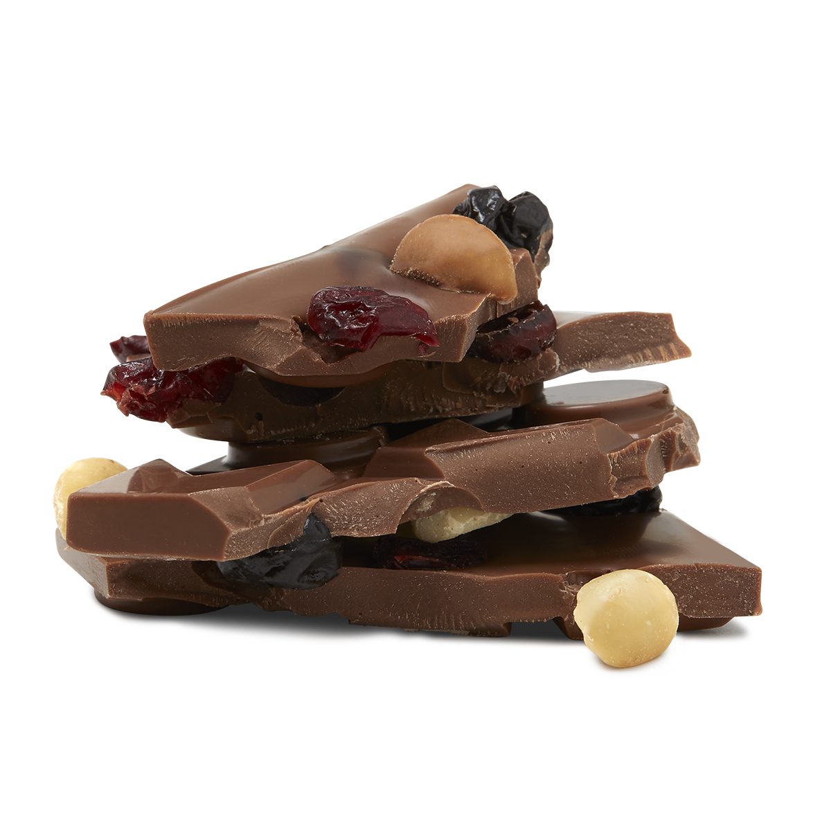 Cranberry Macadamia & Cherry 100g | Milk Chocolate Block