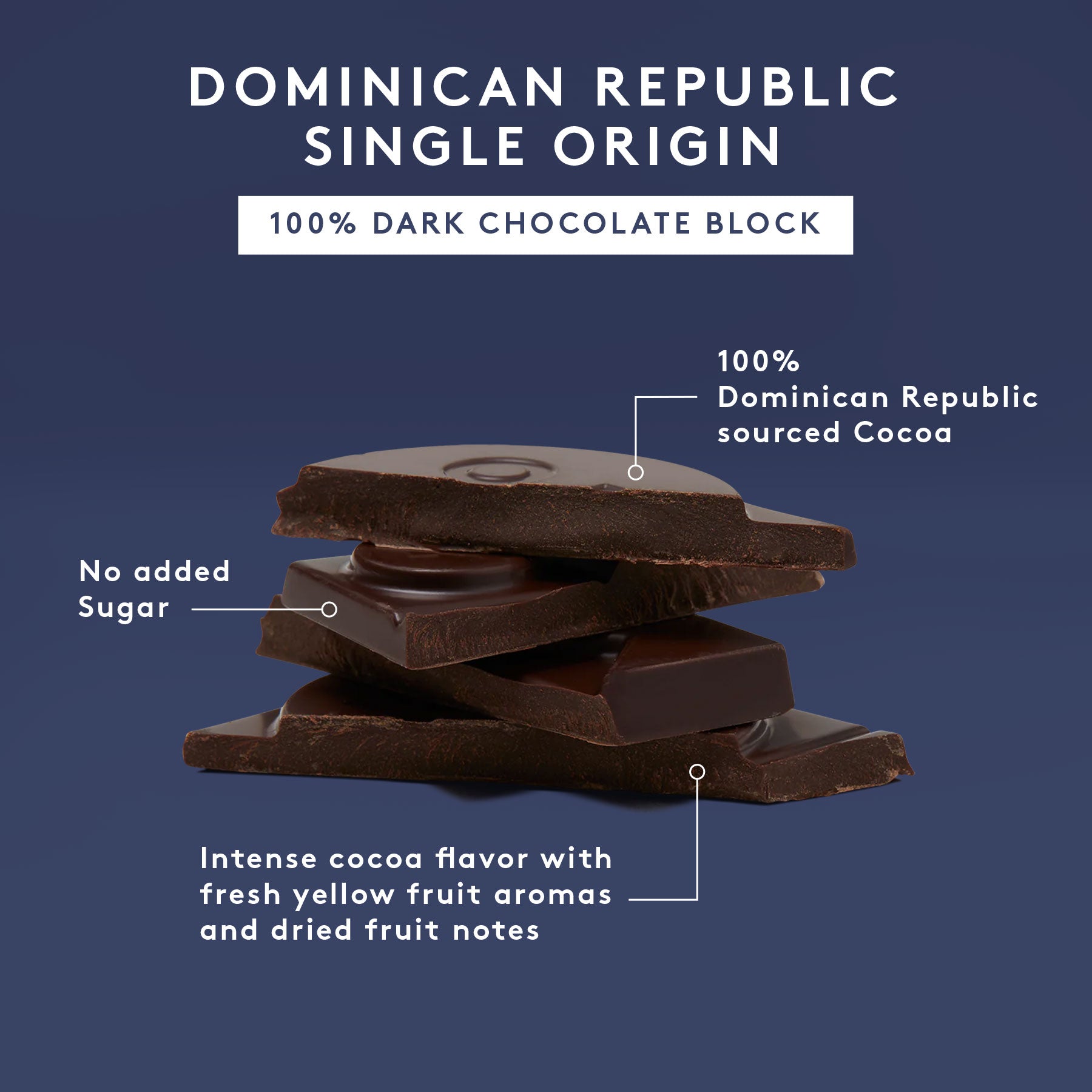 Dominican Republic Single Origin 40g | 100% Dark Chocolate Block