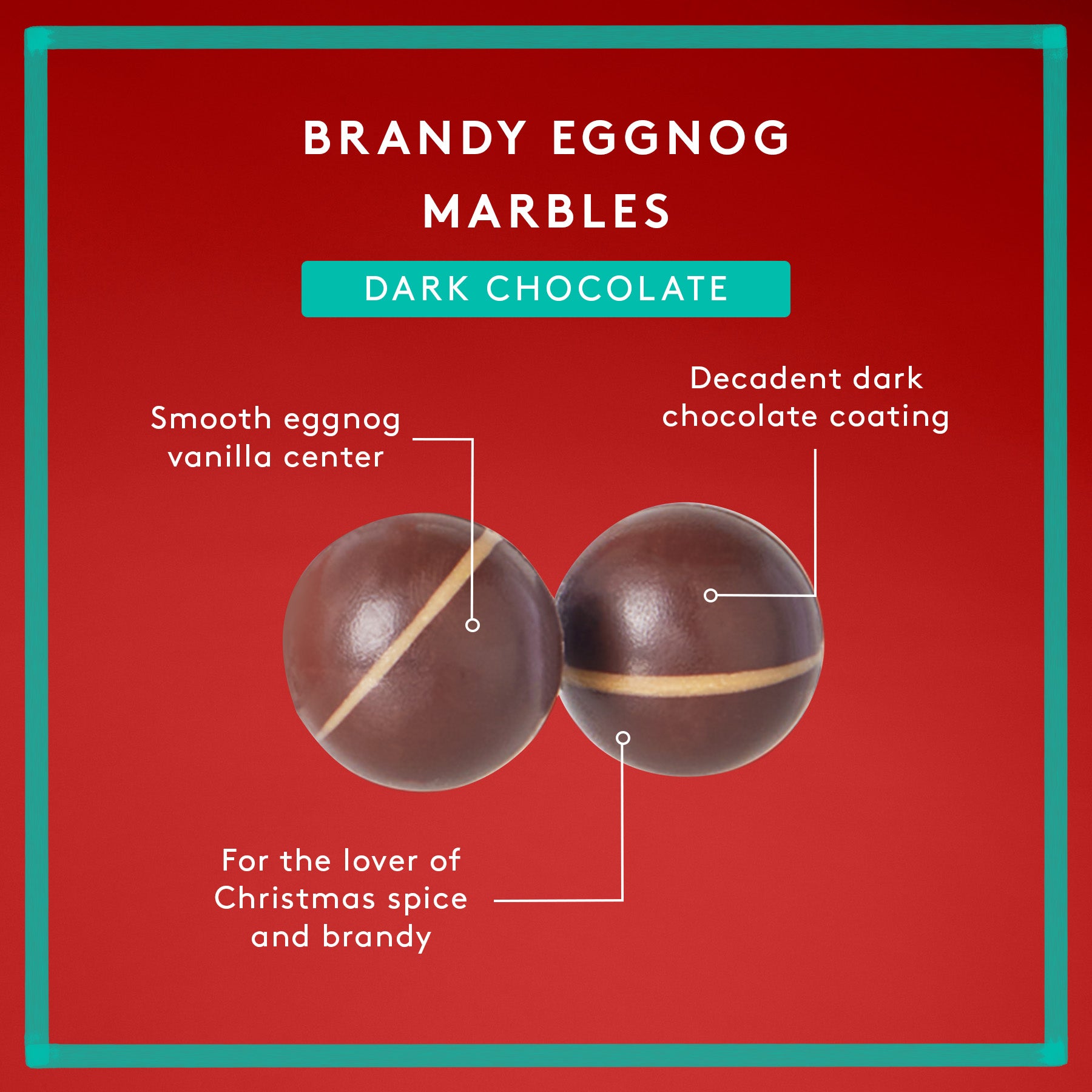 Brandy Eggnog Marbles | Dark Chocolate