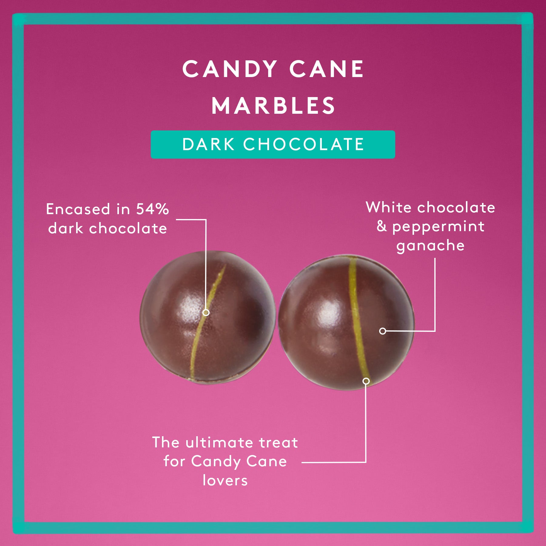 Candy Cane Marbles | Dark Chocolate