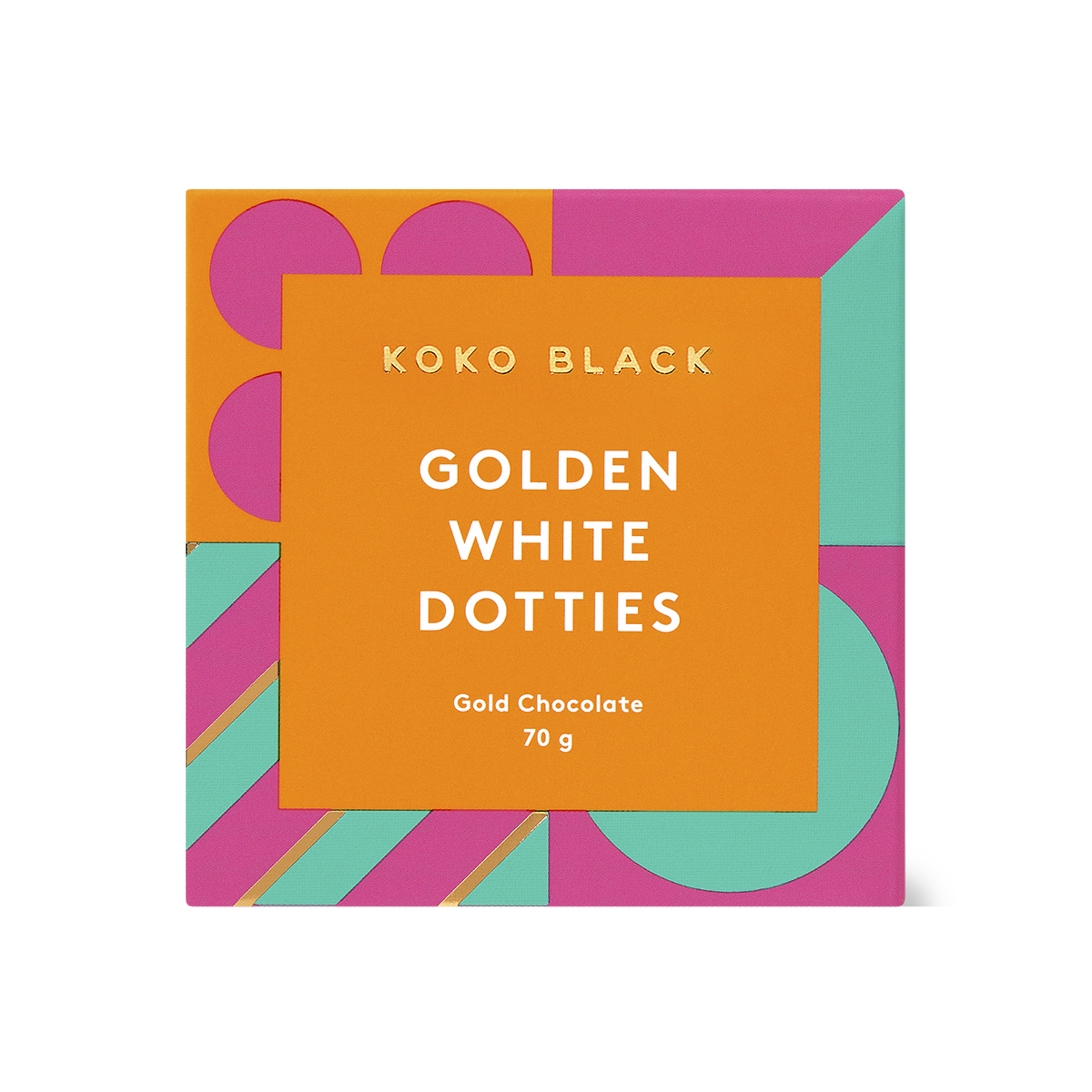 Golden White Dotties Cube | White Chocolate