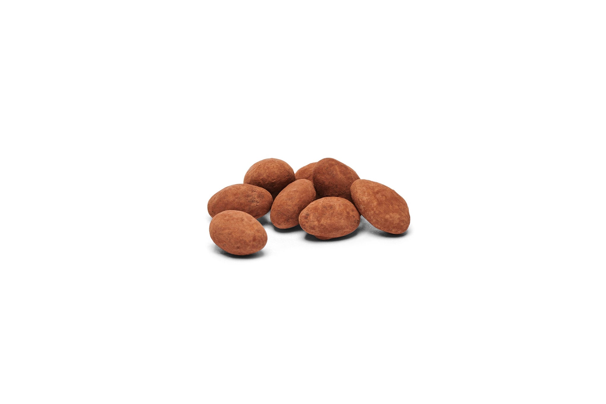 Dusted almonds scattered together