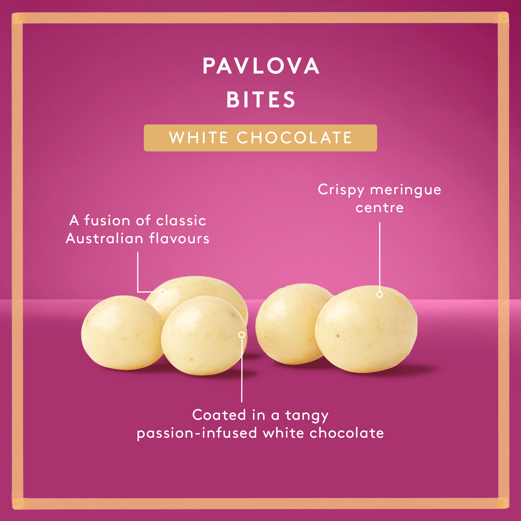Pavlova Bites Cube | White Chocolate